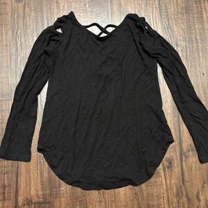 Malibu Sugar Stylish Black Long Sleeve Shirt girls M